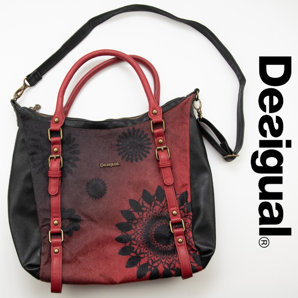 DESIGUAL Scarlett Bag Red Black  Purse Satchel